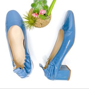 Everlane The Day Heel Blue Patent Leather